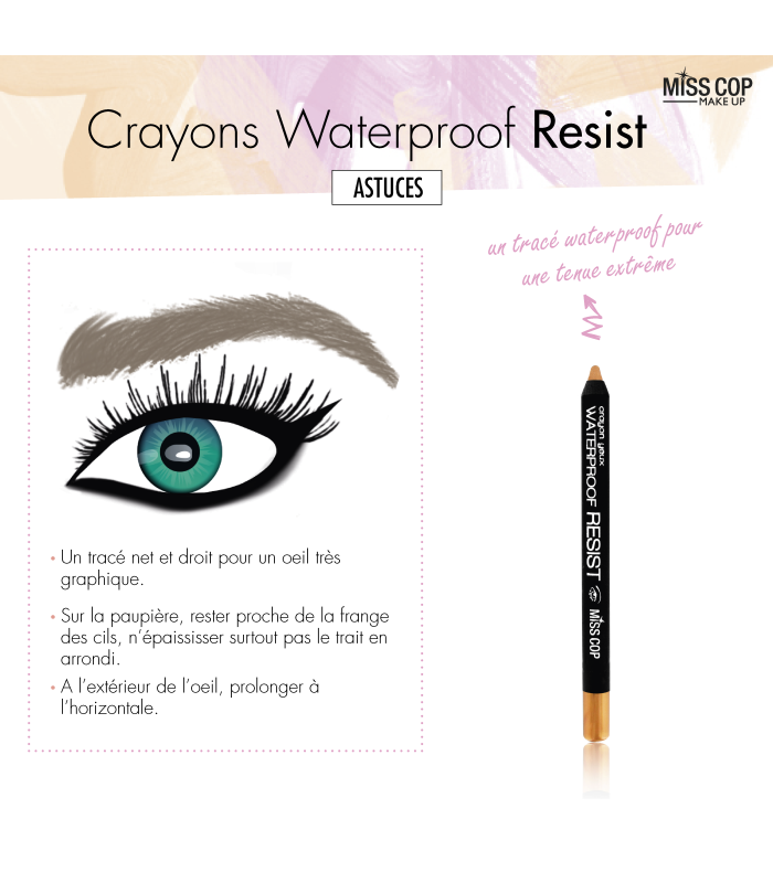 MISS COP - Crayon yeux waterproof - Resist - 01 Noir carbone