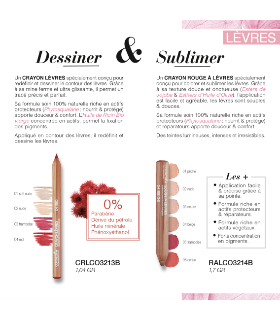 Crayons Rouge à Lèvres BIO